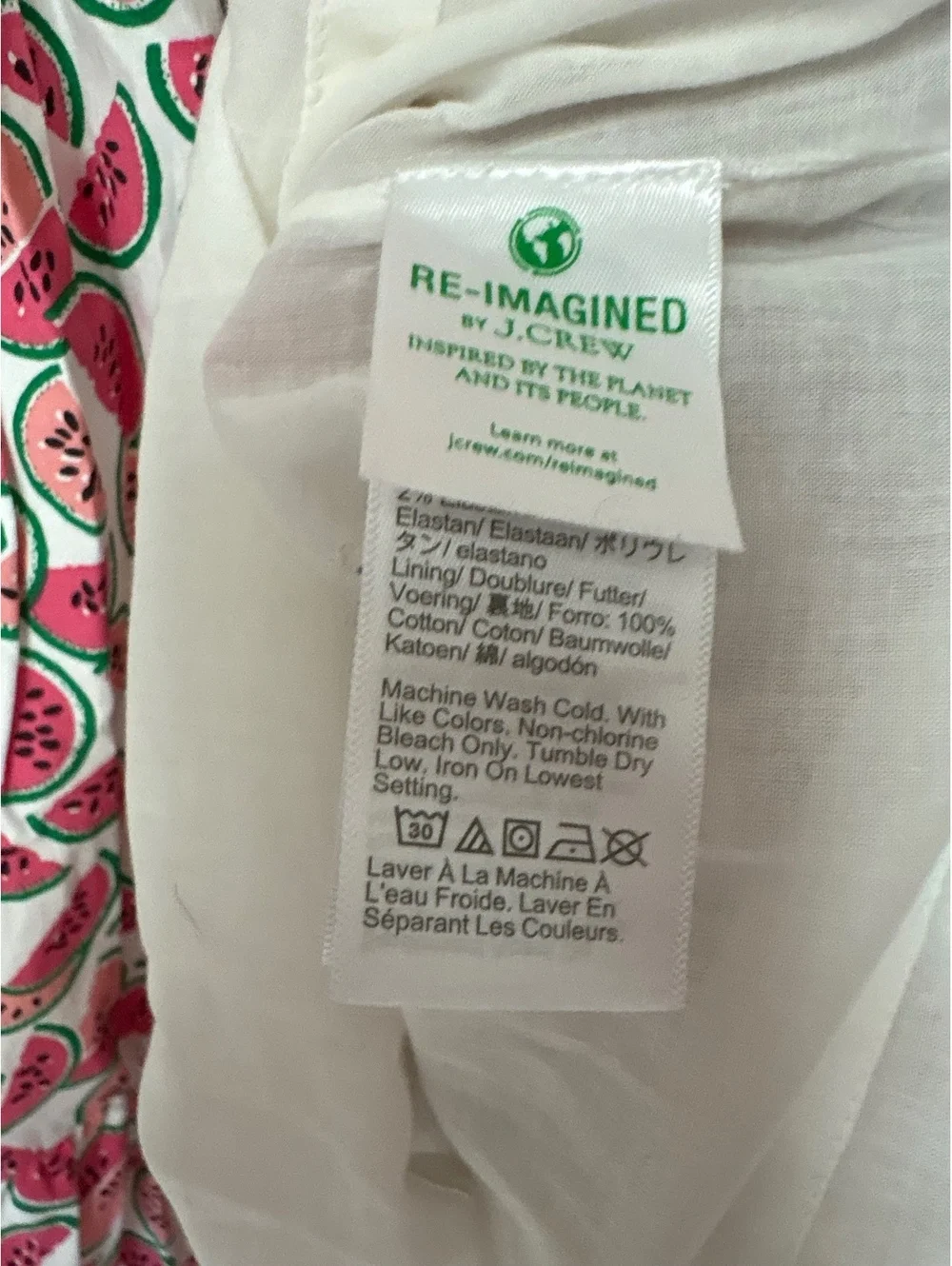 J.Crew Watermelon Print Sleeveless Dress Size 10 Cotton Blend